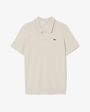 LACOSTE Men's Short Sleeve Polo Collar Golf Sweater AH9341 CW ZAM BEIGE- MEDIUM