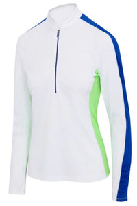 Greg Norman Womens Vespa 1/2 Zip Long Sleeve Golf Top G2F24K206 White Size: Medium