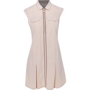 Greg Norman Ranger 1/2 Zip Sleeveless Dress Sand Dune Size: Medium