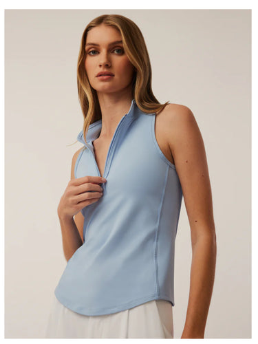 Greyson Sleeveless Vesta Mock Neck Top LFA23K12 486 MINERAL MIST Size: X-Large