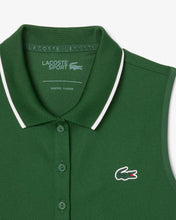 LACOSTE Women's Ultra Dry Tennis Heritage Dress EF8582 HII GREEN/WHITE - SMALL