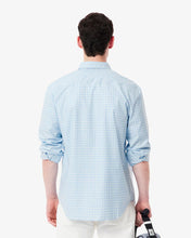 LACOSTE Men's Regular Fit Stretch Plaid Shirt CH1343 51 62E White / Blue- MEDIUM