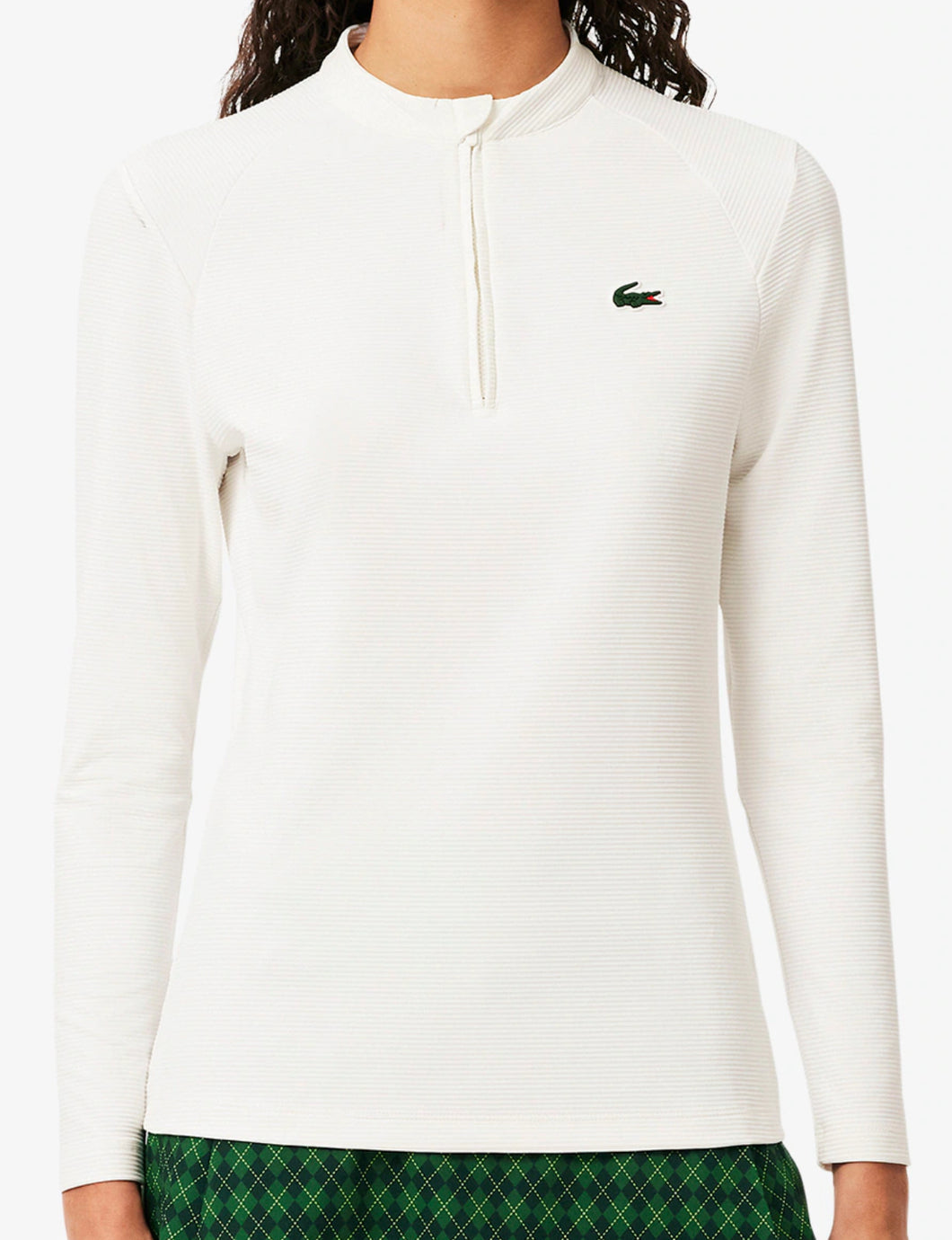 Lacoste Sport Ribbed Women's UV Protect Sweatshirt SF7518 70V White Size: Medium