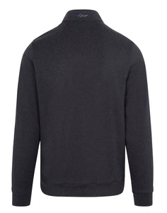 Greg Norman LINED QUARTER-ZIP WIND SWEATER G7S24S136 Black Heather Size: Large