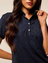 Greyson Painted Feather Scarlett Polo LFA25K21C 417 Maltese Blue Size: L