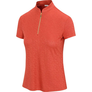 Greg Norman Tierra Jacquard Shirt Polo Short Sleeve G2F24K303 Tango Size: Medium