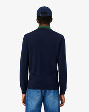 LACOSTE Men's Cotton V-Neck Sweater AH1951-51-166 NAVY BLUE -MEDIUM