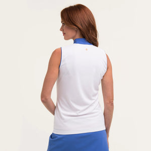 Empowered Performance SLEEVELESS SPONGE TILE PRINT POLO 5238NLC White Multi Size: Medium
