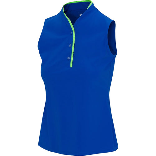 Greg Norman Ava Sleeveless Shirt Polo G2F24K200 Regal Blue Size: Med