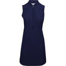 Greg Norman Tech Warp-Knit Sleeveless Zip Navy Dress G2S24K413 Size: Medium