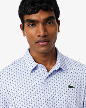 LACOSTE Regular Fit Printed Golf Polo  DH4825 CW IHH Bleu Clair / Bleu Marine • IHH - MEDIUM