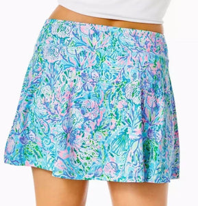 Lilly Pulitzer UPF 50+ Luxletic Aila Skort Surf Blue Soleil It On Me 001484 Size: X-LARGE
