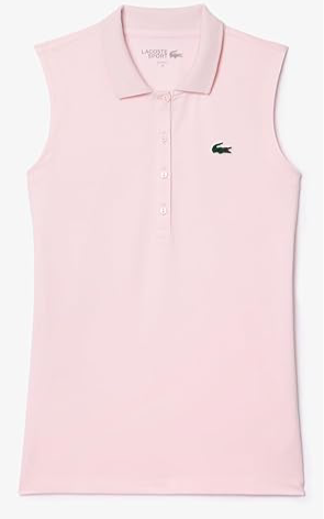 Lacoste Women's Sport Slim Fit UV Protect Stretch Golf Polo Sleeveless PF7414 51 T03 Light Pink Size: Small