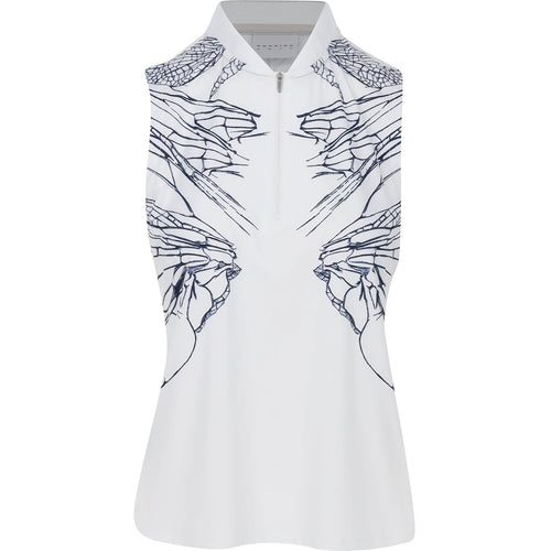 Dunning Eilish Jersey Performance Sleeveless Shirt Polo White/Night Sky D2F24K458 Size: Med