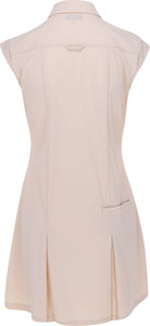 Greg Norman Ranger 1/2 Zip Sleeveless Dress Sand Dune Size: Medium