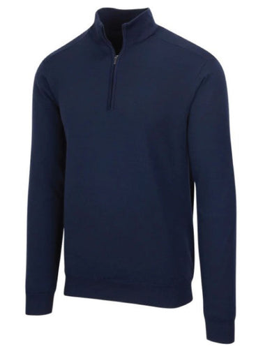 Greg Norman WeatherKnit Performance Blend Lined 1/4 Zip Wind Outerwear Pullover G7F20S135 Navy Size: Large
