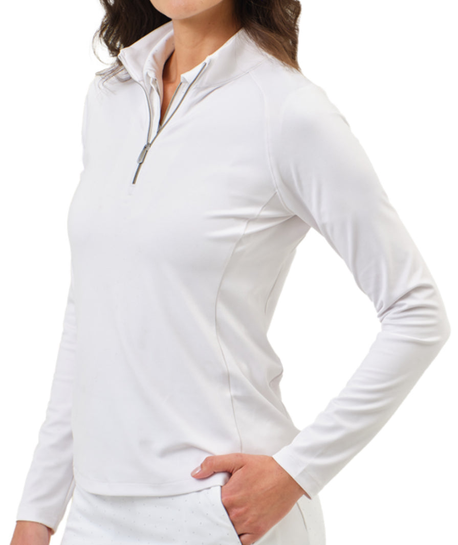 Dunning WOMEN'S PLAYER JERSEY PERFORMANCE QUARTER ZIP D2F23K420 White Size: Medium