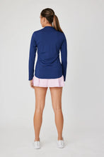 Sofibella SUN PROTECTION LONG SLEEVE TOP - UV STAPLES 2382NVY Color:Navy Size: Small