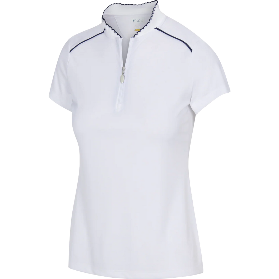 Greg Norman ML75 Scallop Collar Polo G2S23K402 White Size: Medium