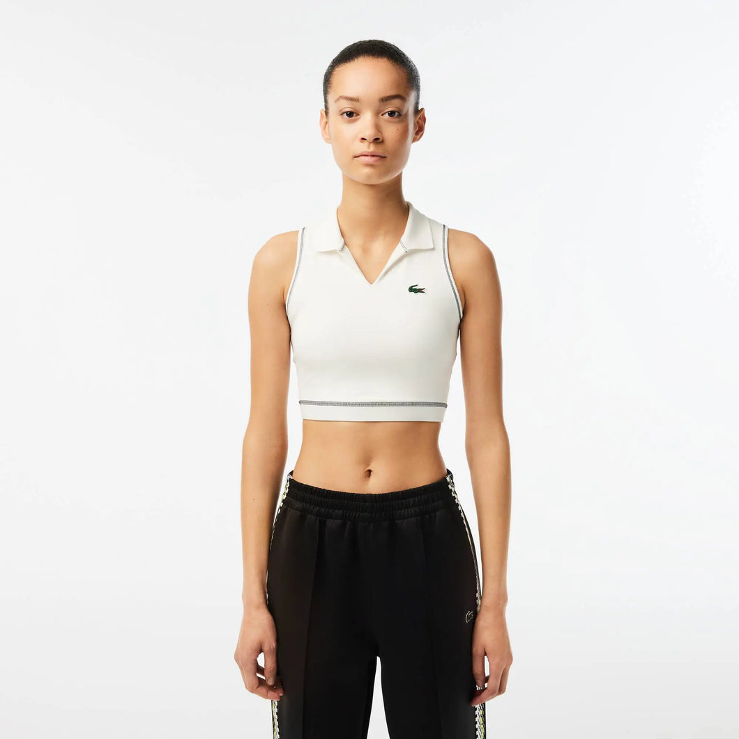 Lacoste Women’s Sport Polo Style Sports Bra IF4913 CW 70V White Size: Small