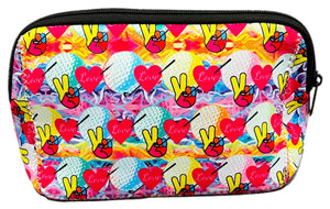 Neoprene Cosmetic Pouch - Peace Love Golf