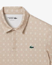 LACOSTE Men's Regular Fit UV Protect Golf Polo Beige / Blanc DH5175 CW 8IH -MEDIUM