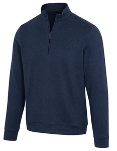 Greg Norman LINED QUARTER-ZIP WIND SWEATER G7S24S136 Navy Heather Size: Large