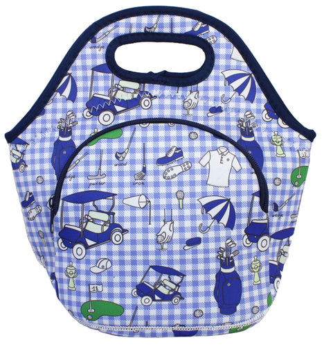 Neoprene Lunch Bag with Pocket - Ladies Day Out (Blue)