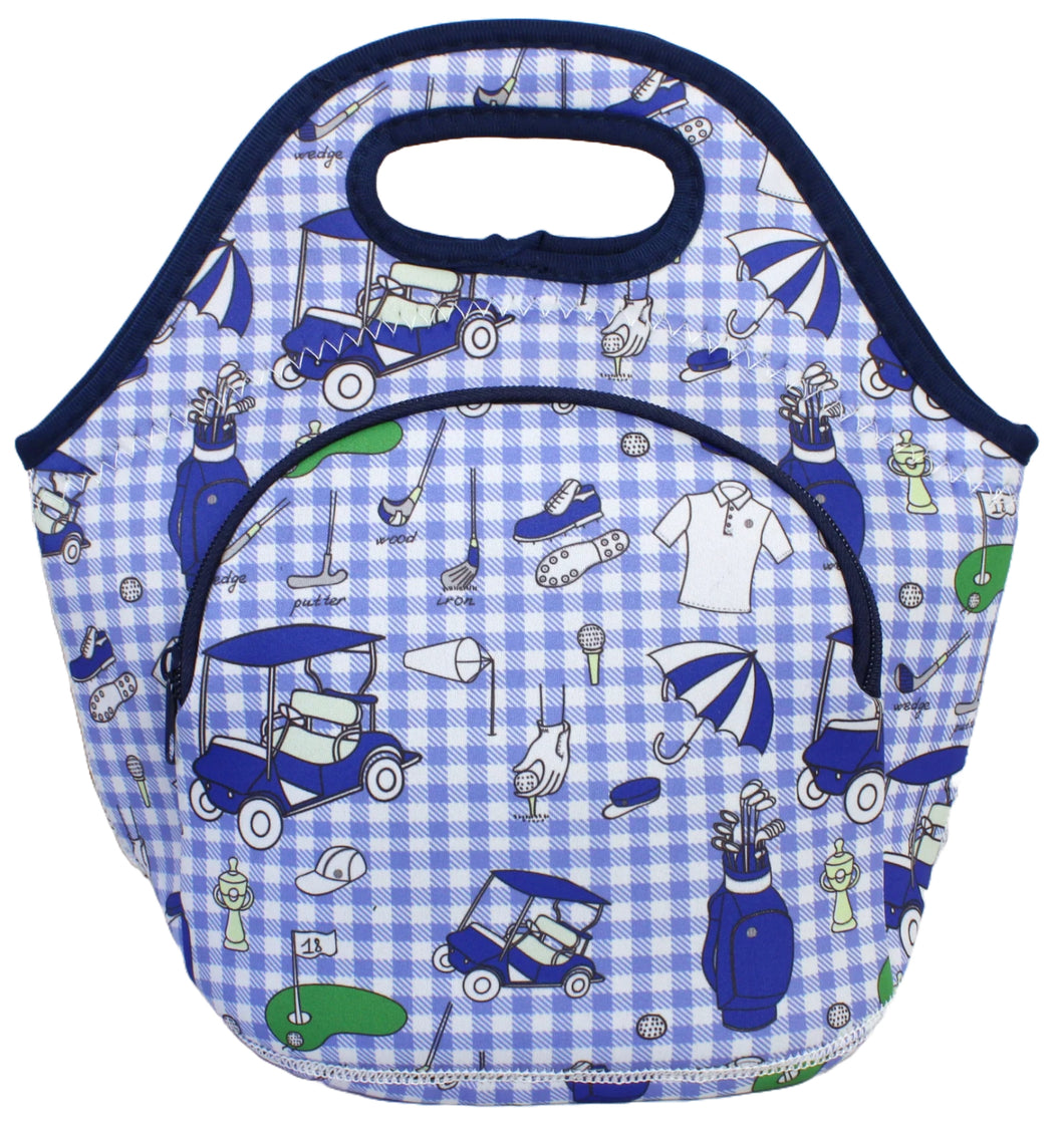 Neoprene Lunch Bag with Pocket - Ladies Day Out (Blue)