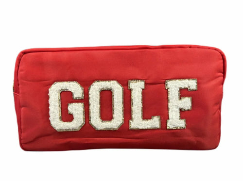 Cosmetic/Golf Bag (Red with White Letters)