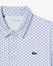 LACOSTE Regular Fit Printed Golf Polo  DH4825 CW IHH Bleu Clair / Bleu Marine • IHH - MEDIUM