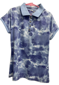 Garb Performance Youth Girls’ TieDye Polo Youth Sky Periwinkle Size: (Age 7-8) Medium