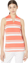 Puma CLOUDSPUN Valley Stripe Sleeveless Golf Polo 599629 06 Hot Coral Size: Large