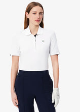 Lacoste Women's Slim Fit UV Protect Stretch Golf Polo PF5179 51 522 White/ Navy Size: 36 (Small)