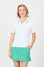 Sofibella ELBOW SLEEVE POLO - NANTUCKET 2541NAKWHT Color: White Size: Small