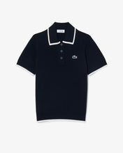 LACOSTE Women's Short Sleeve Polo Collar Golf Sweater Navy Blue / White • HHW AF9430-51 -SMALL