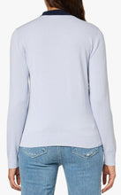 Lacoste Sport Women's Pima Cotton Technical Knit Golf Sweater AF3128 Light Blue with Navy Blue Size: Medium