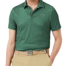 Lacoste Men's Golf All Over Printed Polo Shirt Green/White DH4825 CW 291  -MEDIUM