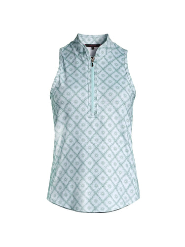 Greyson Sleeveless Vesta Mock Neck Top LFA23K12E 486 MOROCCAN SUN MINERAL MIST