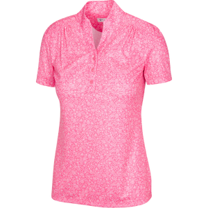Greg Norman ML75 Microlux Starfish & Shells Print Polo G2S23K401 Peony Size: Medium