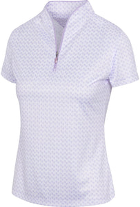 Greg Norman Womens ML75 Microlux Fan Golf Polo G2S24K411 Lavender Mist Size: Medium