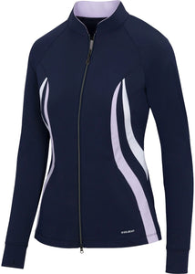 Greg Norman Womens Solar XP Tropic Warp-Knit Full Zip Golf Jacket G2S24K807 Navy Size: Medium