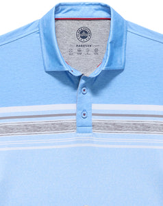 Flag & Anthem Norman SS Blocked Chest Stripe Performance Polo M-COREKT2013 Light Blue Heather