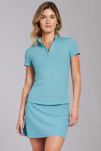 Greyson Short Sleeve Halley Quarter Zip Echo Size: Large