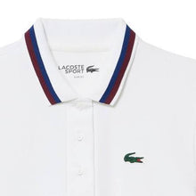 LACOSTE Women's UV Protect Stripe Collar Tennis Polo PF0965 51 001 WHITE- SMALL