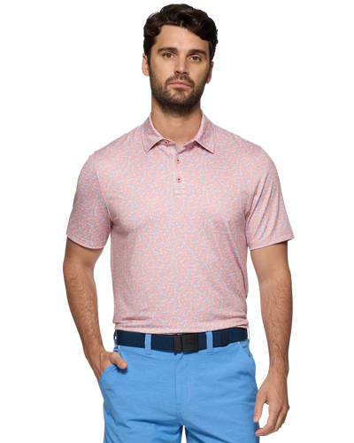Flag & Anthem MVP Polo M-COREKT2089 Coral Combo Golf Cart Print