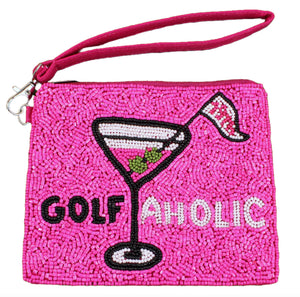 Beaded Golf Wristlet- Golfaholic