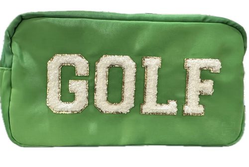 Cosmetic/ Golf Bag (Green w/ White Letters)