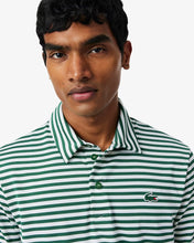 LACOSTE Regular Fit Ultra Dry Striped Golf Polo DH3187-51 Green / White • 291-MEDIUM