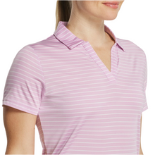 FootJoy w/ Open Collar Stripe Polo 36742 Orchid/ White Size: L